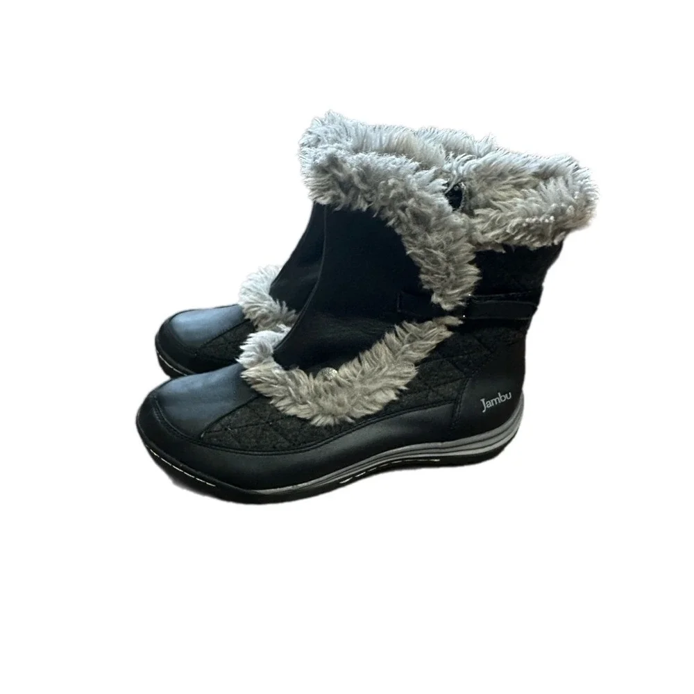 Jambu Eskimo Womens Black Quilted Faux Fur‎ Winter Boots WJ14ESK01 Size 7M